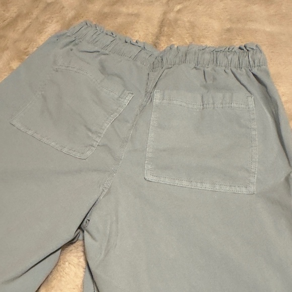 So Wide Leg Cargo Pants Light Blue Drawstring Stretch Waist Size M - Picture 3 of 7